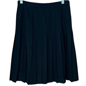 Vintage 80/90s Ann Freedberg Black Pleated Wool Skirt